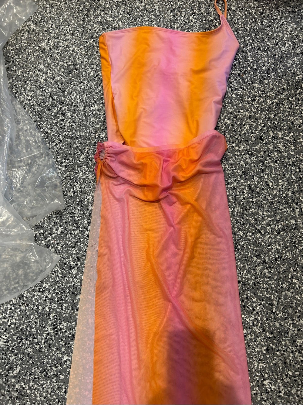 Kendall & Kylie Pink and Orange Ombre One-Piece and coverup